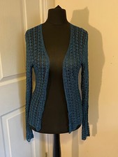 Kaliko Women's Teal Crochet Knit Shrug/Cardigan Size Small for sale  OKEHAMPTON