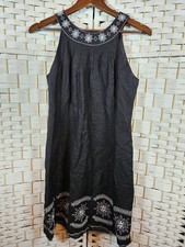 Vestido bordado Willow Glenn preto sem mangas tamanho 6 boho festa férias comprar usado  Enviando para Brazil
