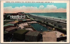 Usado, Cartão postal vintage CAMP MAY Nova Jersey ADMIRAL HOTEL PISCINA cabanas pd 1933 comprar usado  Enviando para Brazil