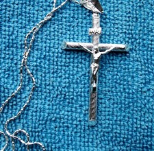 Usado, Crucifixo NOVO em folha com corrente. 100% autêntico prata esterlina 925/unissex. NOVO comprar usado  Enviando para Brazil
