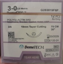 SUTURE CHIRURGICHE DEMETECH POLYGLACTIN 910 G283019F6P DEMECRYL 3/0 TAPER CUTTIN na sprzedaż  Wysyłka do Poland
