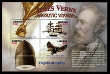 Libéria 2005 - Júlio Verne - Arte - Folha de 4 Selos - Scott #2382 - MNH comprar usado  Enviando para Brazil