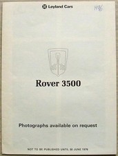 Rover 3500 car for sale  LEICESTER