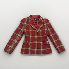 Blazer Gap Feminino Tamanho 6 Vintage Lã Vermelho Xadrez Forrado Carcela de Três Botões comprar usado  Enviando para Brazil