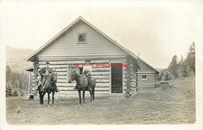 Quase perfeito, Cowles, Novo México, RPPC, guarda florestal a cavalo, cabine de madeira, foto comprar usado  Enviando para Brazil