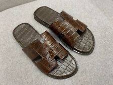 Sandálias masculinas de luxo couro genuíno pele - 100% feitas à mão, marrom comprar usado  Enviando para Brazil