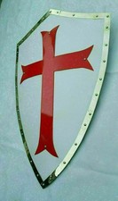 Escudo Cruz Vermelha Cavaleiro Medieval Viking Templário Larp Reprodução Estilo Escudo comprar usado  Enviando para Brazil