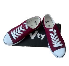 Burgundy canvas pumps for sale  ENFIELD