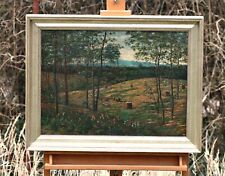 Logging IN The Forest, Antico Oil On Tela Painting, Firmato Con Monogramma H.K comprar usado  Enviando para Brazil