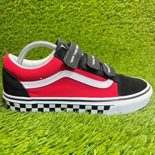 Tênis esportivo Vans Old Skool V logotipo pop masculino tamanho 8 preto vermelho branco comprar usado  Enviando para Brazil