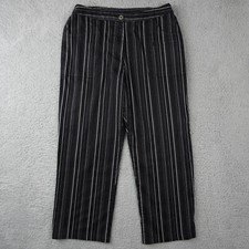 Antiga Calça Chicos Feminina 1 EUA 8 Preta Branca Listrada Cropped Chino Casual Praia, usado comprar usado  Enviando para Brazil