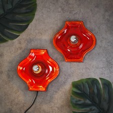 2 Keramik Wandlampen rot gesprenkelt Fat Lava Style Space Age Retro 70er Vintage, usado comprar usado  Enviando para Brazil