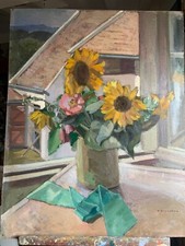 Tableau tournesol yvonne d'occasion  Mers-les-Bains