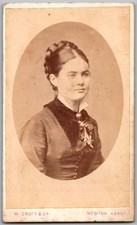 CDV Circa 1870s W. Croft & Co Young Lady In Dress Newton Abbot comprar usado  Enviando para Brazil