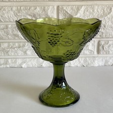 Pedestal de vidro vintage em relevo tigela de frutas peça central de mesa compota comprar usado  Enviando para Brazil