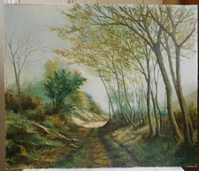 VINCENT (20º) "Paisagem Bucólica De Sob Madeira" Grande Óleo Sobre Painel 1972 comprar usado  Enviando para Brazil