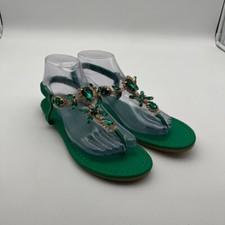 Usado, Tanga verde com tiras sandálias chinelo de pedra preciosa feminina tamanho 8-8.5 NOVA comprar usado  Enviando para Brazil