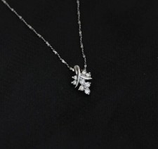 Pingente feminino aglomerado de diamante simulado corte redondo 1 quilate folheado a ouro branco 14K, usado comprar usado  Enviando para Brazil