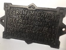 Antigo fogão a lenha Detroit Michigan 1942 contrato ferro especificações placa RARO comprar usado  Enviando para Brazil