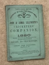Lillywhite companion 1880 for sale  UK