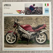 Cartão de motocicleta Aprilla 125 Europa alto desempenho 1991 Itália Edito Atlas, usado comprar usado  Enviando para Brazil