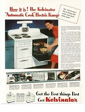 1945 Kelvinator Forno Elétrico Cozinheiro Automático Impressão Vintage Anúncio comprar usado  Enviando para Brazil