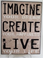 Inspiradora Decoración de Pared Imagen Imagina Crear Regalo en Vivo Motivativo  segunda mano  Embacar hacia Mexico