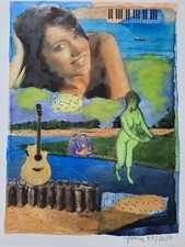 Riginal aquarell collage gebraucht kaufen  Deutschland