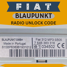 Código de rádio FIAT desbloqueio fornecido PUNTO PANDA DUCATO DOBLO BLAUPUNKT código de segurança comprar usado  Enviando para Brazil
