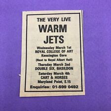 Warm Jets 1978 London Gigs Music Press Advert Cutting, usado comprar usado  Enviando para Brazil