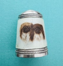 Silver enamel pekinese for sale  CIRENCESTER