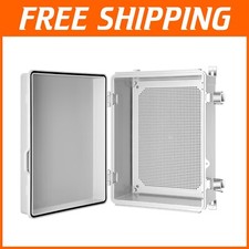 Caja de conexiones IP67 gris con placa de montaje y tapa con bisagras - Fácil instalación segunda mano  Embacar hacia Mexico