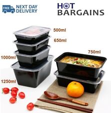 Recipientes para alimentos para viagem base preta plástico micro-ondas freezer caixas de armazenamento seguras comprar usado  Enviando para Brazil