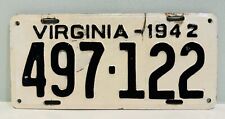 1942 virginia license for sale  Alexandria