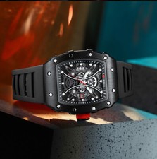 Usado, Relógio de pulso masculino CURREN marca mostrador quadrado calendário de silicone relógios masculinos comprar usado  Enviando para Brazil