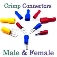 Terminal elétrico conectores de crimpagem de pá macho e fêmea totalmente isolados Reino Unido  comprar usado Terminal elétrico conectores de crimpagem de pá macho e fêmea totalmente isolados Reino Unido  comprar usado  Enviando para Brazil