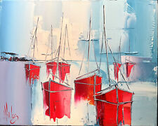 Peinture toile barques d'occasion  Mandelieu-la-Napoule