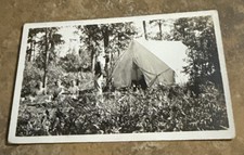 RPPC início dos anos 1900 4 pessoas barraca de acampamento para Barnum Wis não publicada Lake City Michigan, usado comprar usado  Enviando para Brazil