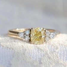 Cushion canary diamond for sale  GLASGOW