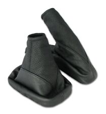 Schaltsack + Handbremsmanschette OPEL CORSA C 100% ECHT LEDER schwarz perforiert comprar usado  Enviando para Brazil