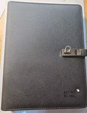 Notebook Montblanc Black Lock Buck clássico couro cruzado A5 capítulo folha solta comprar usado  Enviando para Brazil