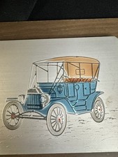 Conjunto de 3 fotos vintage carimbadas de metal de carros antigos assinados/numerados comprar usado  Enviando para Brazil