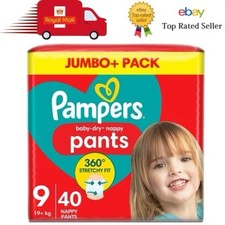 Używany, Pampers Baby-Dry Spodnie Pieluszka Rozmiar 9 19kg + Jednorazowe Pull-On Giant Dodatkowe 40-pak na sprzedaż  Wysyłka do Poland