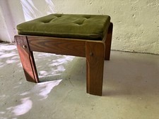 Banqueta de degrau vintage otomana meados do século escola design estilo cadeira madeira comprar usado  Enviando para Brazil