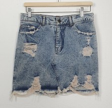 Mini saia jeans THE PEOPLE VS feminina tamanho 8 azul desgastado comprar usado  Enviando para Brazil