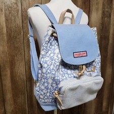 Mochila de lona com cordão Vineyard Vines praia piscina azul grande, usado comprar usado  Enviando para Brazil