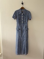 Vestido camisa comprimento médio algodão estampa gota ameba/lágrima art déco década de 1930 tamanho P comprar usado  Enviando para Brazil