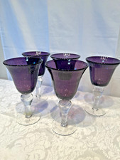 Artland íris ameixa ametista bolha de vidro roxo 8" taças de vinho água conjunto de 5 comprar usado  Enviando para Brazil
