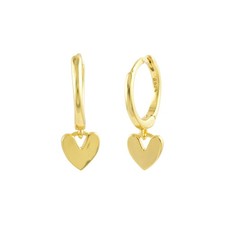 heart earrings gold zirconia for sale  AYLESBURY