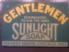 Placa Vintage Publicidade Luz Solar Sabonete Gentlemen’s Soap Makers HM King Chicago comprar usado  Enviando para Brazil